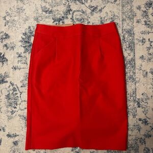 J Crew Coral Red Pencil Skirt